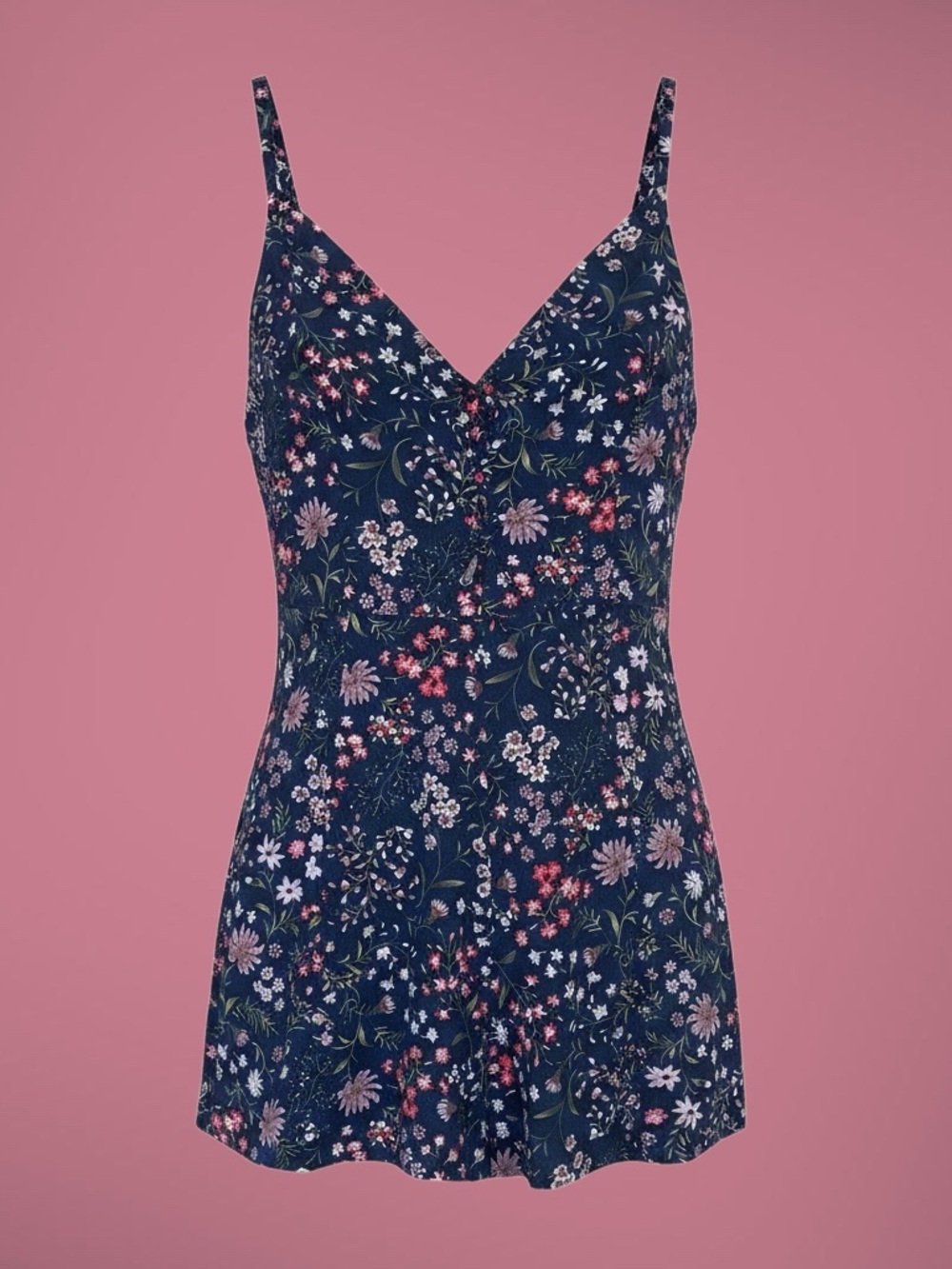 American Eagle Outfitters Navy Floral Romper